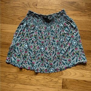 Artisan NY Wide Elastic Waistband Paisley/Floral Designed Skirt - Size Med